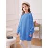 Haloumoning Girls Sweater Dress Casual Crewneck Knit Long Sleeve Fall Winter Dress Pullover 5-14Y(Blue)