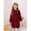 Haloumoning Girls Sweater Dress Casual Crewneck Knit Long Sleeve Fall Winter Dress Pullover 5-14Y(Burgundy)