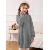 Haloumoning Girls Sweater Dress Casual Crewneck Knit Long Sleeve Fall Winter Dress Pullover 5-14Y(Grey)