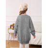 Haloumoning Girls Sweater Dress Casual Crewneck Knit Long Sleeve Fall Winter Dress Pullover 5-14Y(Grey)
