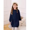Haloumoning Girls Sweater Dress Casual Crewneck Knit Long Sleeve Fall Winter Dress Pullover 5-14Y(Navy)