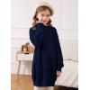 Haloumoning Girls Sweater Dress Casual Crewneck Knit Long Sleeve Fall Winter Dress Pullover 5-14Y(Navy)