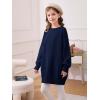 Haloumoning Girls Sweater Dress Casual Crewneck Knit Long Sleeve Fall Winter Dress Pullover 5-14Y(Navy)