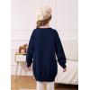 Haloumoning Girls Sweater Dress Casual Crewneck Knit Long Sleeve Fall Winter Dress Pullover 5-14Y(Navy)