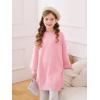 Haloumoning Girls Sweater Dress Casual Crewneck Knit Long Sleeve Fall Winter Dress Pullover 5-14Y(Pink)