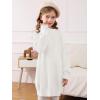Haloumoning Girls Sweater Dress Casual Crewneck Knit Long Sleeve Fall Winter Dress Pullover 5-14Y(White)