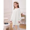 Haloumoning Girls Sweater Dress Casual Crewneck Knit Long Sleeve Fall Winter Dress Pullover 5-14Y(White)