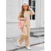 Haloumoning Girls Sweatsuit Kids Fashion Long Sleeve Sweatshirt and Wide Leg Pants Tracksuit Sets 2 Piece Outfits(Apricot)