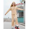 Haloumoning Girls Sweatsuit Kids Fashion Long Sleeve Sweatshirt and Wide Leg Pants Tracksuit Sets 2 Piece Outfits(Apricot)