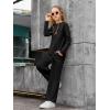 Haloumoning Girls Sweatsuit Kids Fashion Long Sleeve Sweatshirt and Wide Leg Pants Tracksuit Sets 2 Piece Outfits(Black)