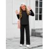 Haloumoning Girls Sweatsuit Kids Fashion Long Sleeve Sweatshirt and Wide Leg Pants Tracksuit Sets 2 Piece Outfits(Black)