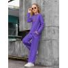 Haloumoning Girls Sweatsuit Kids Fashion Long Sleeve Sweatshirt and Wide Leg Pants Tracksuit Sets 2 Piece Outfits(Dark Purple)