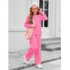 Haloumoning Girls Sweatsuit Kids Fashion Long Sleeve Sweatshirt and Wide Leg Pants Tracksuit Sets 2 Piece Outfits(Hot Pink)