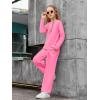 Haloumoning Girls Sweatsuit Kids Fashion Long Sleeve Sweatshirt and Wide Leg Pants Tracksuit Sets 2 Piece Outfits(Hot Pink)