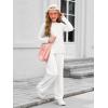 Haloumoning Girls Sweatsuit Kids Fashion Long Sleeve Sweatshirt and Wide Leg Pants Tracksuit Sets 2 Piece Outfits(White)