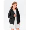 Haloumoning Girls Zip Up Hoodie Kids Fashion Oversized Textured Sweatshirt Jacket with Pockets 5-14 Years(Black)