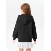 Haloumoning Girls Zip Up Hoodie Kids Fashion Oversized Textured Sweatshirt Jacket with Pockets 5-14 Years(Black)