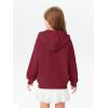 Haloumoning Girls Zip Up Hoodie Kids Fashion Oversized Textured Sweatshirt Jacket with Pockets 5-14 Years(Burgundy)