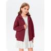 Haloumoning Girls Zip Up Hoodie Kids Fashion Oversized Textured Sweatshirt Jacket with Pockets 5-14 Years(Burgundy)