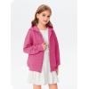Haloumoning Girls Zip Up Hoodie Kids Fashion Oversized Textured Sweatshirt Jacket with Pockets 5-14 Years(Hot Pink)