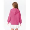 Haloumoning Girls Zip Up Hoodie Kids Fashion Oversized Textured Sweatshirt Jacket with Pockets 5-14 Years(Hot Pink)