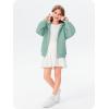 Haloumoning Girls Zip Up Hoodie Kids Fashion Oversized Textured Sweatshirt Jacket with Pockets 5-14 Years(Light Green)