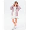 Haloumoning Girls Zip Up Hoodie Kids Fashion Oversized Textured Sweatshirt Jacket with Pockets 5-14 Years(Pink)