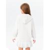 Haloumoning Girls Zip Up Hoodie Kids Fashion Oversized Textured Sweatshirt Jacket with Pockets 5-14 Years(White)