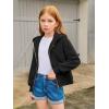 Haloumoning Girls Zip Up Hoodies Kids Casual Long Sleeve Sweatshirt Fall Jacket with Pockets 5-14 Years(Black)