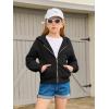 Haloumoning Girls Zip Up Hoodies Kids Casual Long Sleeve Sweatshirt Fall Jacket with Pockets 5-14 Years(Black)