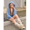 Haloumoning Girls Zip Up Hoodies Kids Casual Long Sleeve Sweatshirt Fall Jacket with Pockets 5-14 Years(Blue)