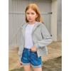 Haloumoning Girls Zip Up Hoodies Kids Casual Long Sleeve Sweatshirt Fall Jacket with Pockets 5-14 Years(Grey)
