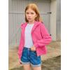 Haloumoning Girls Zip Up Hoodies Kids Casual Long Sleeve Sweatshirt Fall Jacket with Pockets 5-14 Years(Hot Pink)