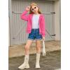 Haloumoning Girls Zip Up Hoodies Kids Casual Long Sleeve Sweatshirt Fall Jacket with Pockets 5-14 Years(Hot Pink)