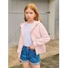 Haloumoning Girls Zip Up Hoodies Kids Casual Long Sleeve Sweatshirt Fall Jacket with Pockets 5-14 Years(Light Pink)