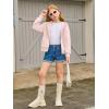 Haloumoning Girls Zip Up Hoodies Kids Casual Long Sleeve Sweatshirt Fall Jacket with Pockets 5-14 Years(Light Pink)