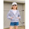 Haloumoning Girls Zip Up Hoodies Kids Casual Long Sleeve Sweatshirt Fall Jacket with Pockets 5-14 Years(Purple)