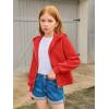 Haloumoning Girls Zip Up Hoodies Kids Casual Long Sleeve Sweatshirt Fall Jacket with Pockets 5-14 Years(Red)