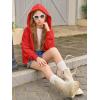 Haloumoning Girls Zip Up Hoodies Kids Casual Long Sleeve Sweatshirt Fall Jacket with Pockets 5-14 Years(Red)