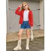 Haloumoning Girls Zip Up Hoodies Kids Casual Long Sleeve Sweatshirt Fall Jacket with Pockets 5-14 Years(Red)