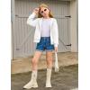 Haloumoning Girls Zip Up Hoodies Kids Casual Long Sleeve Sweatshirt Fall Jacket with Pockets 5-14 Years(White)