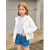 Haloumoning Girls Zip Up Hoodies Kids Casual Long Sleeve Sweatshirt Fall Jacket with Pockets 5-14 Years(White)
