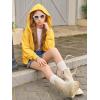 Haloumoning Girls Zip Up Hoodies Kids Casual Long Sleeve Sweatshirt Fall Jacket with Pockets 5-14 Years(Yellow)