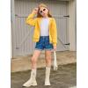 Haloumoning Girls Zip Up Hoodies Kids Casual Long Sleeve Sweatshirt Fall Jacket with Pockets 5-14 Years(Yellow)