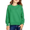 Haloumoning Girls Casual Crewneck Sweatshirt Kids Long Sleeve Side Slit Oversized Pullover Tops 5-14Y(Green)