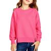 Haloumoning Girls Casual Crewneck Sweatshirt Kids Long Sleeve Side Slit Oversized Pullover Tops 5-14Y(Hot Pink)