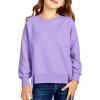 Haloumoning Girls Casual Crewneck Sweatshirt Kids Long Sleeve Side Slit Oversized Pullover Tops 5-14Y(Purple)