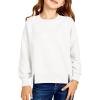 Haloumoning Girls Casual Crewneck Sweatshirt Kids Long Sleeve Side Slit Oversized Pullover Tops 5-14Y(White)