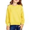 Haloumoning Girls Casual Crewneck Sweatshirt Kids Long Sleeve Side Slit Oversized Pullover Tops 5-14Y(Yellow)