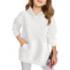 Haloumoning Girls Oversized Hoodies Kids Fleece Lined Long Sleeve Hooded Sweatshirt with Kangaroo Pocket 5-14 Years(White)